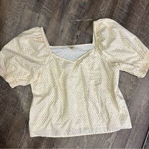 a.n.a Cream Puff Sleeve Blouse